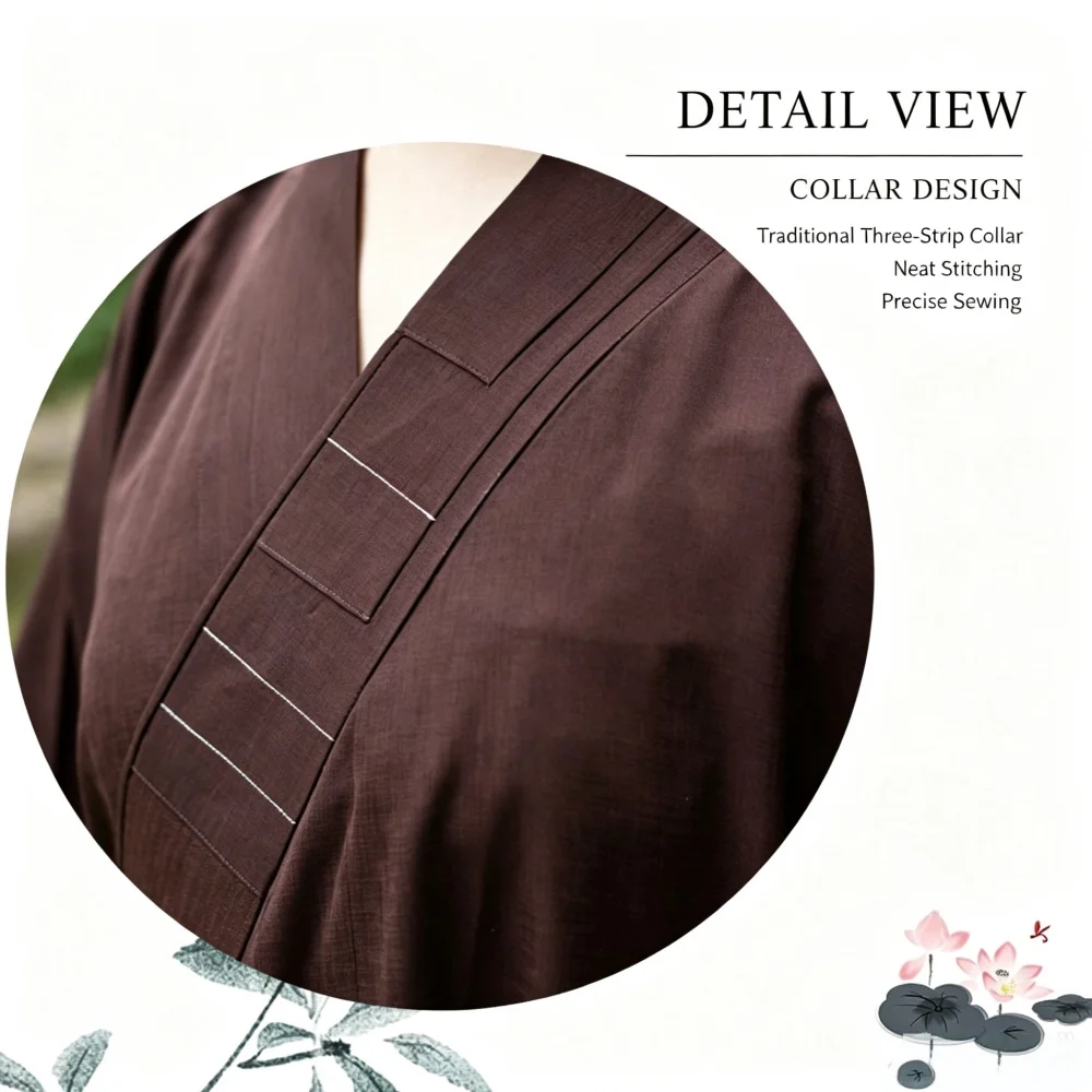 Traditional Chinese Buddhist Haiqing Robe Unisex Lay Practitioner Meditation Long Gown Temple Worship Clothing Multiple Colors