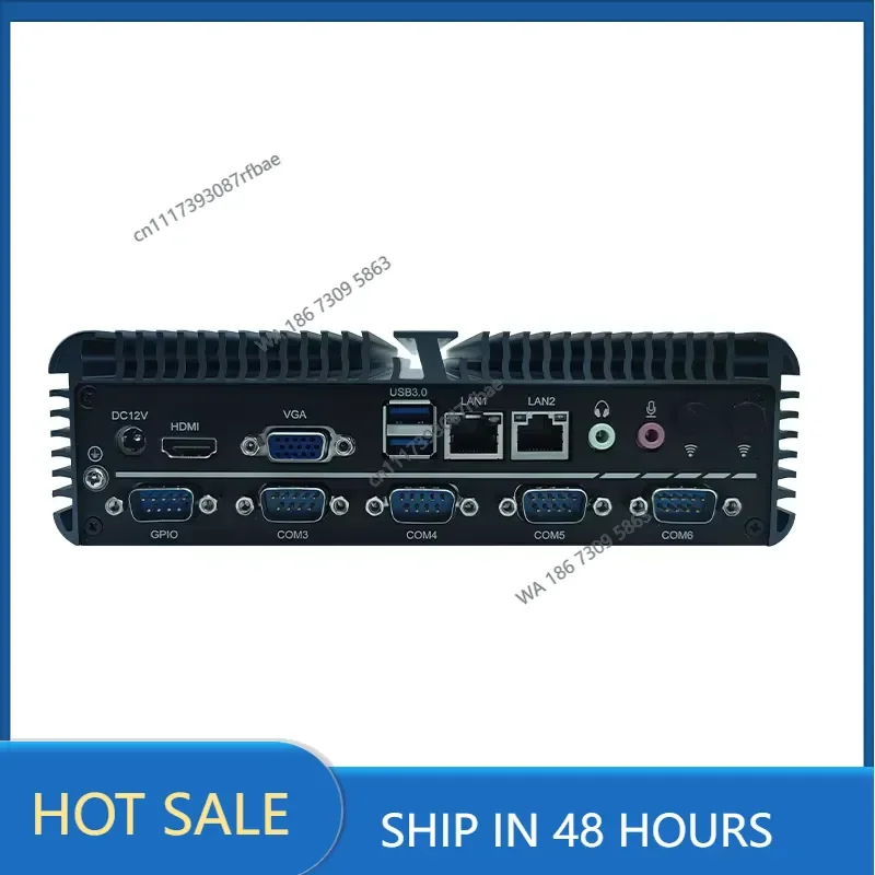 Rugged Embedded Fanless Mini PC Aluminum Housing Quad Dual LAN COM for USB Wide Temp 24/7 Reliable Long Supply