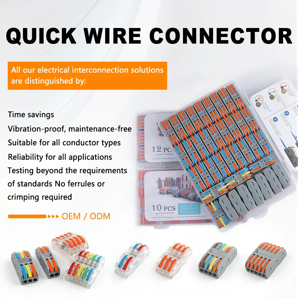 DIY GO 18Pcs Kit Lever Wire Connectors Compact Splicing Terminals, 2 3 4 5 Way Electrical Connectors for Quick Connect 28-12 AWG view 5