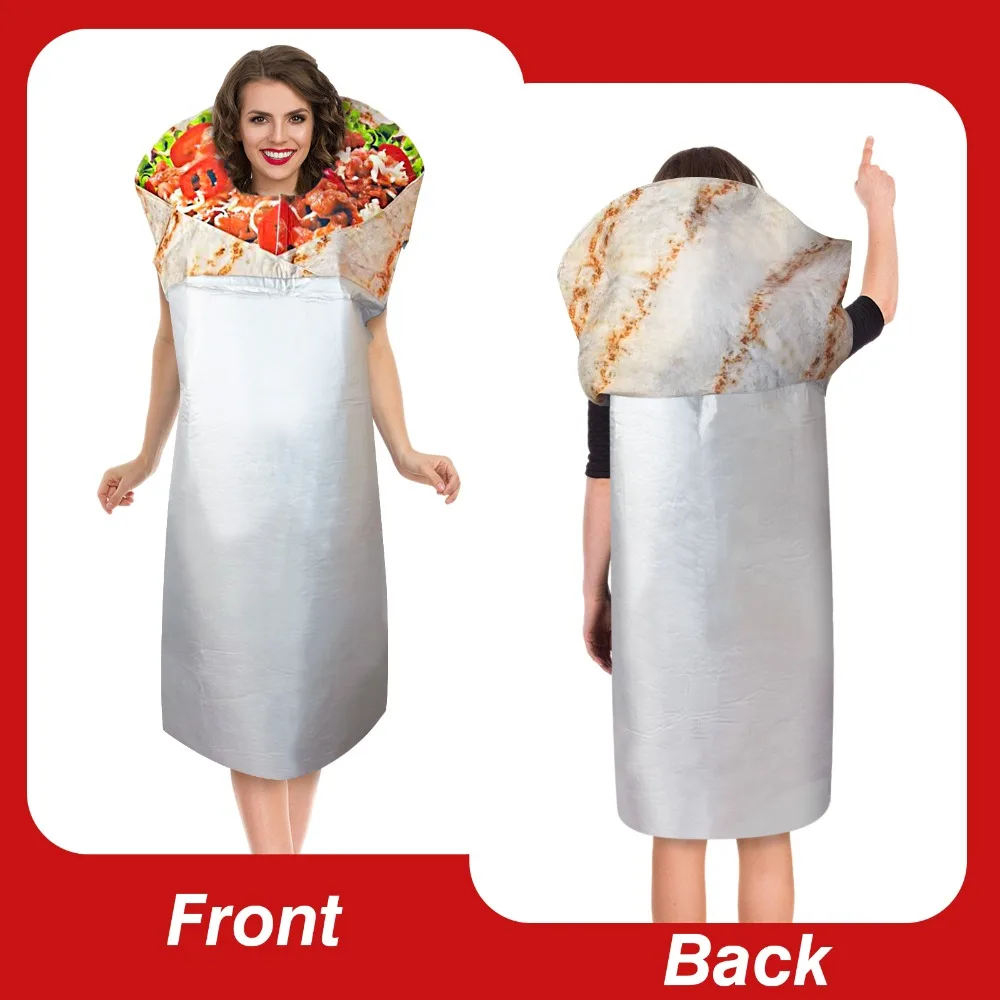 

‌2025New Creations Men's Burrito Costume Adult-Funny Food Costume Set for Halloween Party, Cosplay Fancy DressOne Size Fits Most