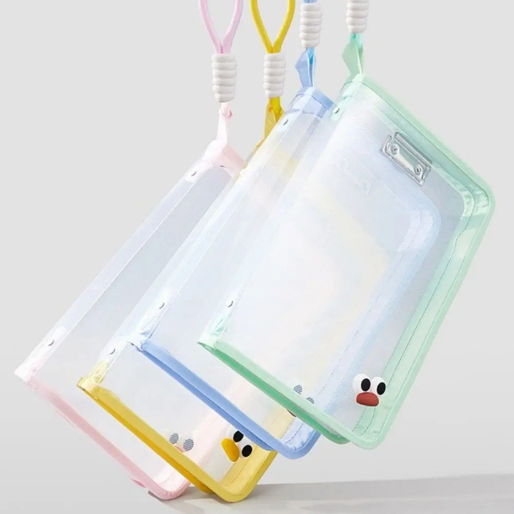 Multifunctional Test Paper Storage Bag Large Capacity Built-in Clip Board File Folder Bag Portable Morandi Color