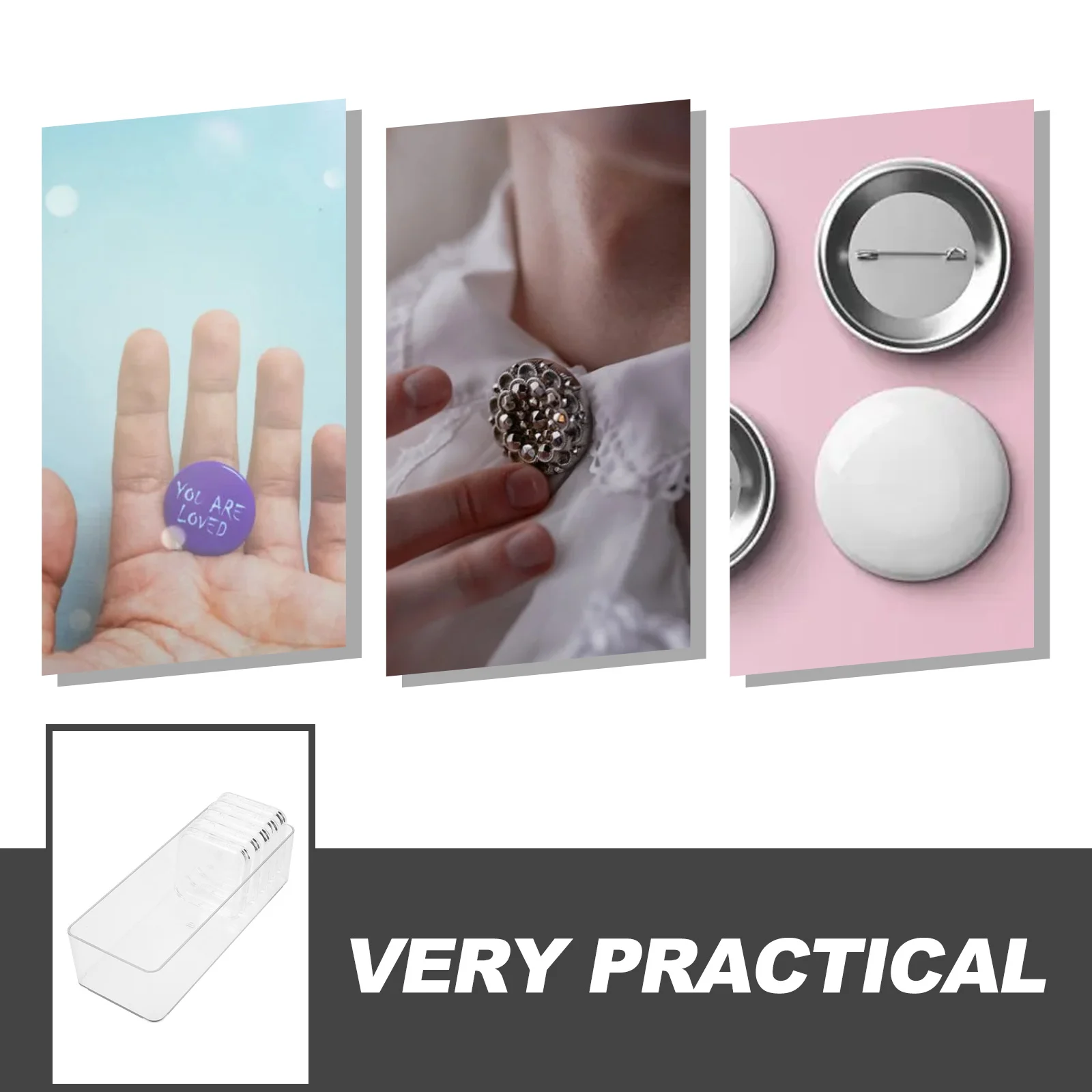 

1Set Acrylic Badge Display Case Transparent Large Brooch Pin Storage Box Jewelry Organizer for Medals Jewelry Acrylic Badge Box