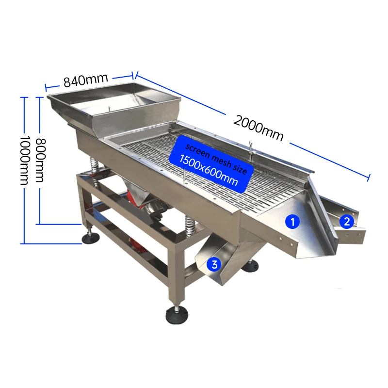 Vibrating Sieve Machine 60*150 Linear Electric Screening Stainless Steel Particle Screening Machine