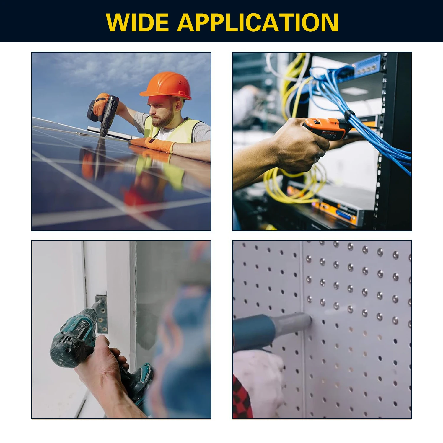 385 قطعة 8 مقاسات من المسامير الألومنيوم العمياء (3.2 × 6/8/10/12 مم 5 × 8/10/12/16 مم)، مجموعة متنوعة من مسامير البوب (فضي) #4