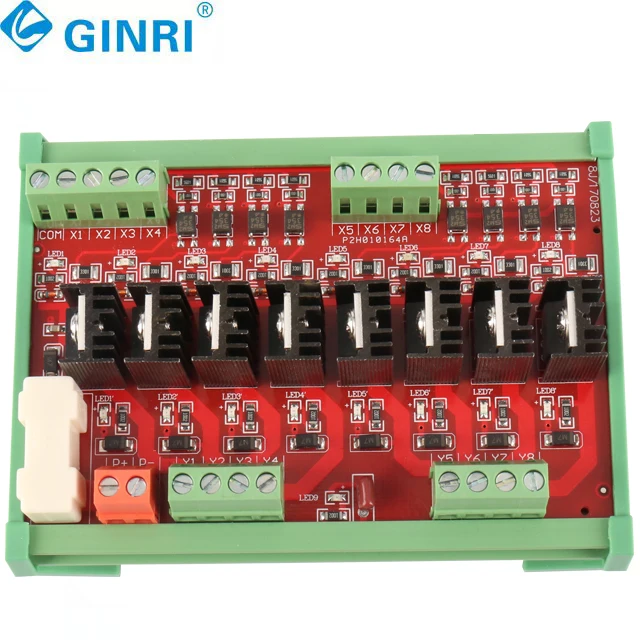 وحدة الترانزستور JR-8J مع عازل Optocoupler 8 قنوات وحدة التتابع PLC لوحة التتابع