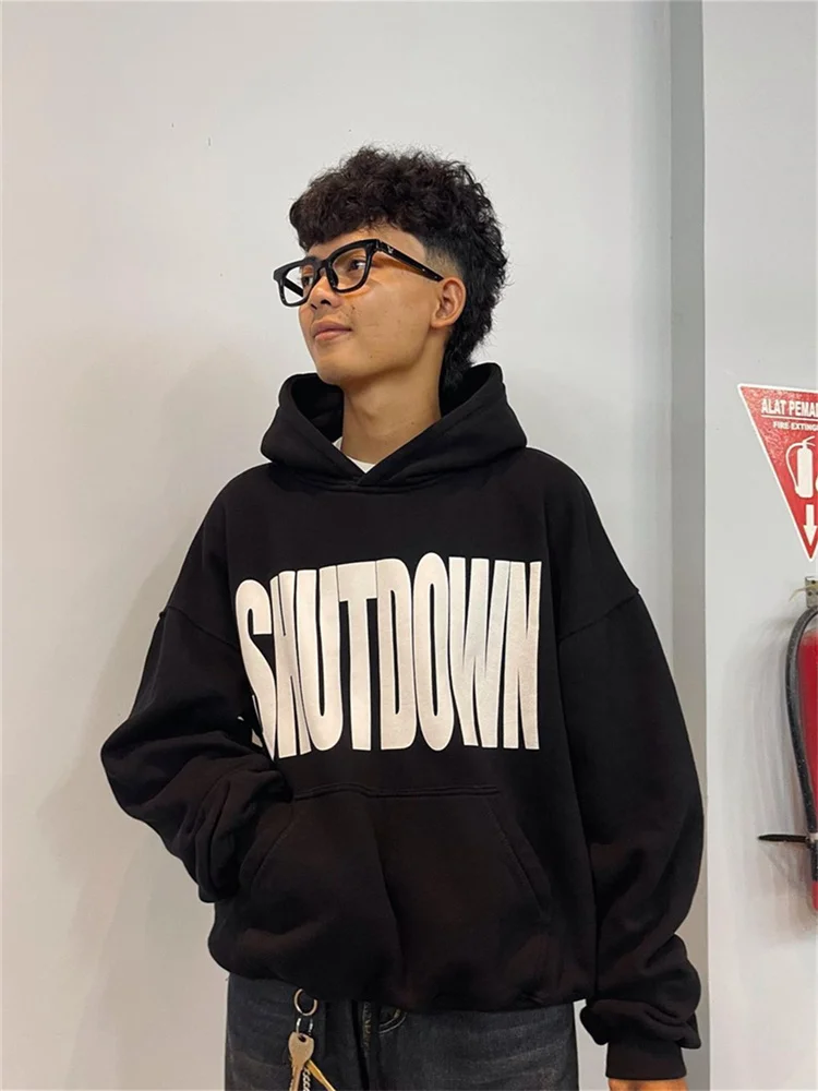 Y2k letter print Hoodies Women Men Hip Hop Long Sleeve Jacket Coats Autumn Winter Harajuku Casual Loose punk Hooded Sweatshirt