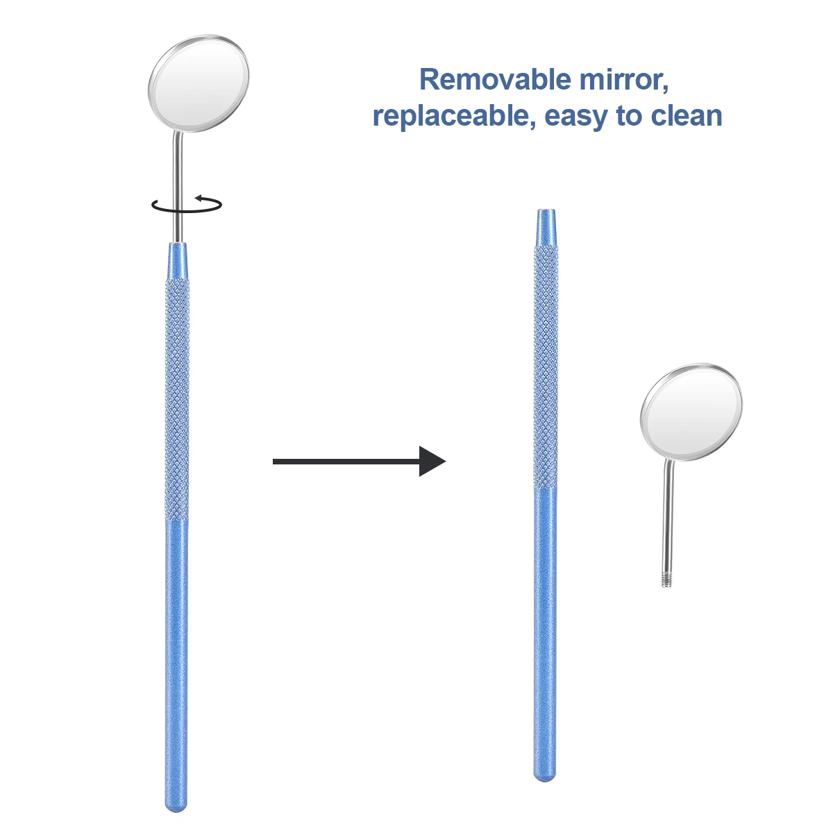 

8Pcs Azdent Dental Mouth Mirror Reflector Multifunction Checking Mirrors Oral Detachable Stainless Steel Handle 8 Color Lab Tool