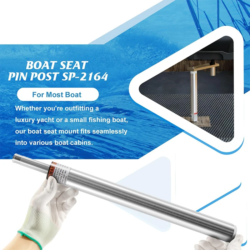 

SP-2164 Lock'N-Pin 3/4" Boat Seat Post - 16" Tall Aluminum Non-Threaded Pin Post 1.5" Diameter for Fishing Pontoon Cruising Boat