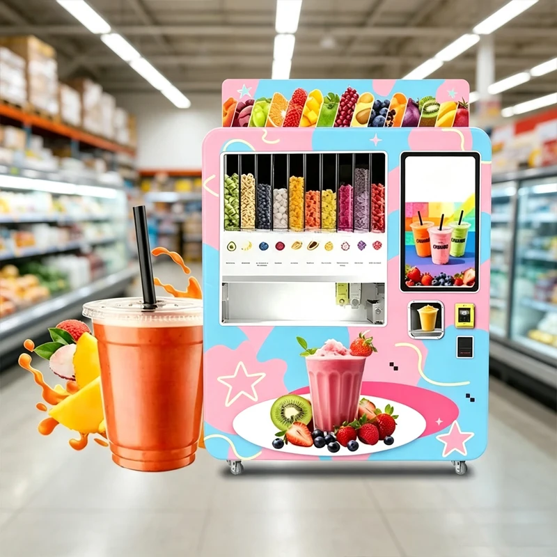 Commercial Automatic Smoothie Machine Touch Screen Self Service Cold Drink Dispenser Smart Control Multi Flavor For Store
