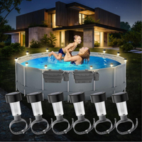 1-10PC Waterproof Solar Hanging LED Pool Light Cylinder Shape Warm White Lamp for Outdoor Garden Above Ground Pool Lighting Use