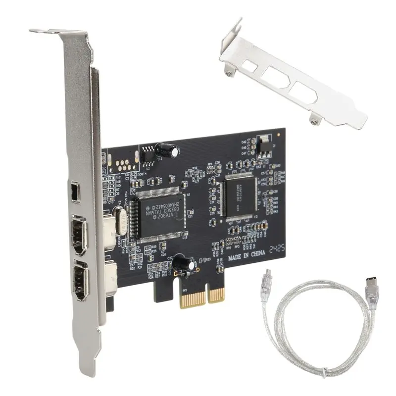 A23F-PCI-E To 1394 Firewire Card,PCI-Ex1 To IEEE 1394 3-Port Firewire Card, Support 1440X1080 Resolution,With 0.8M 1394 Cable