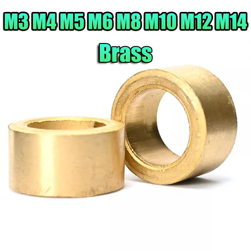 Brass Shaft Sleeve Bushing Washer Gasket M3 M4 M5 M6 M8 M10 M12 M14 Powder Metallurgy Oil Bearing Copper Sleeve for DIY Part