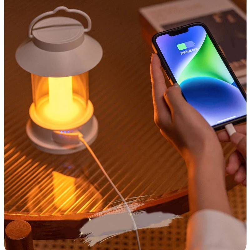 Outdoor Camping Night Light Portable Retro Light Capacity Emergency Charging Can Be Hung