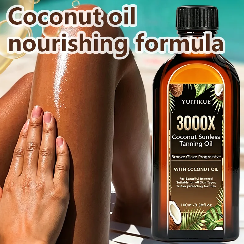 YUITIKUE Streak Free Tanning Oil, Coconut Infused Formula, Even Coloring, Deliver Healthy and Attractive Sun-Kissed Complexion
