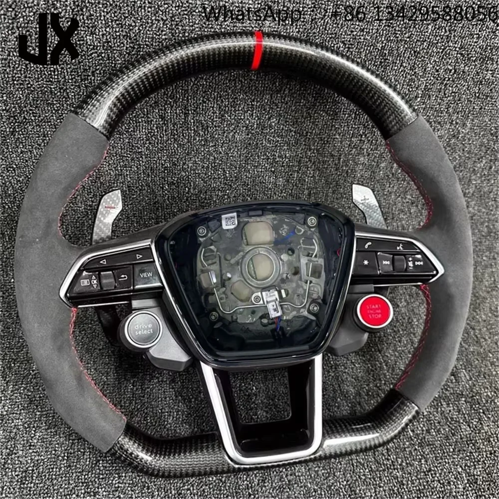 Custom Carbon Fiber Type D Sports Model Steering Wheel for Audi A6L A7 A8L Q3 Q5L Q7 Q8 C8 TT Flat Bottom Heated Car Accessories