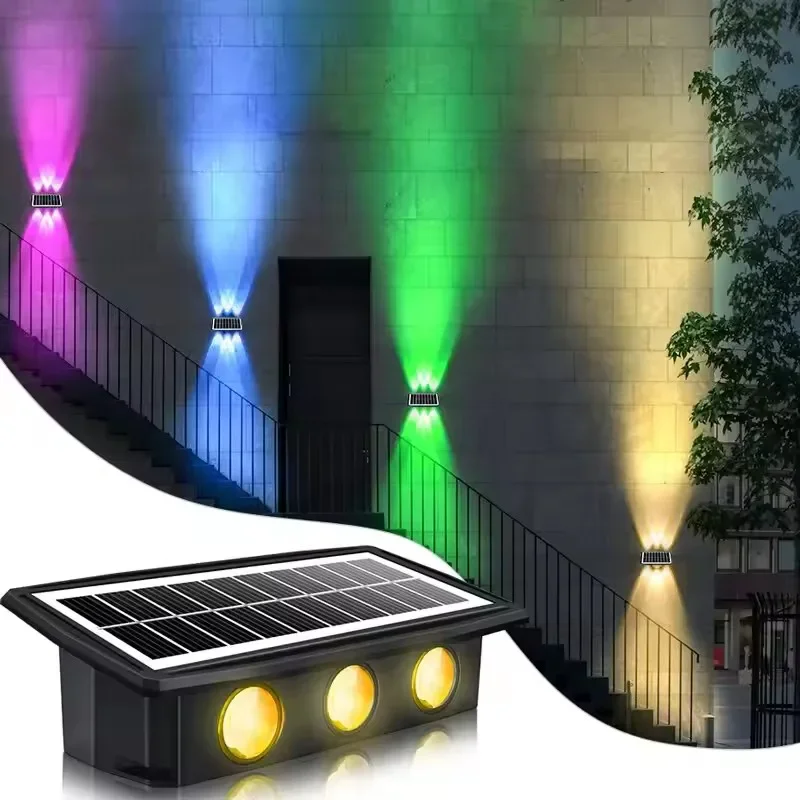 

Solar Wall Lamp Outdoor Solar LED Light Waterproof Up And Down Luminous Lighting Balcony Yard Garden Decoration Solar Lights