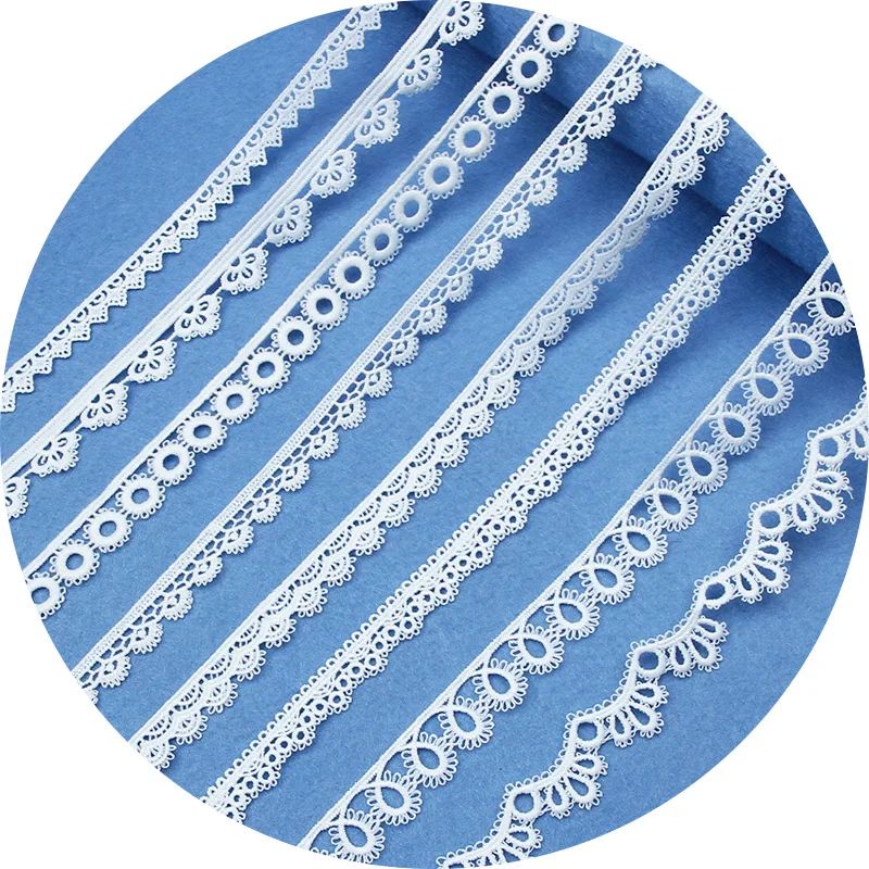 5Yards White Cotton Embroidered Lace Trim Ribbons Fabric DIY Handmade Craft Materials Sewing Garment Clothes Accessories