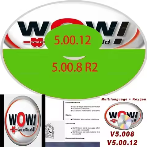 2024 Hot W-ur-th WOW V5.00.12 WOW 5.00.8 R2 Software Multi-languages with Keygen For Tcs Multi-diag Cars Diagnostic Tool