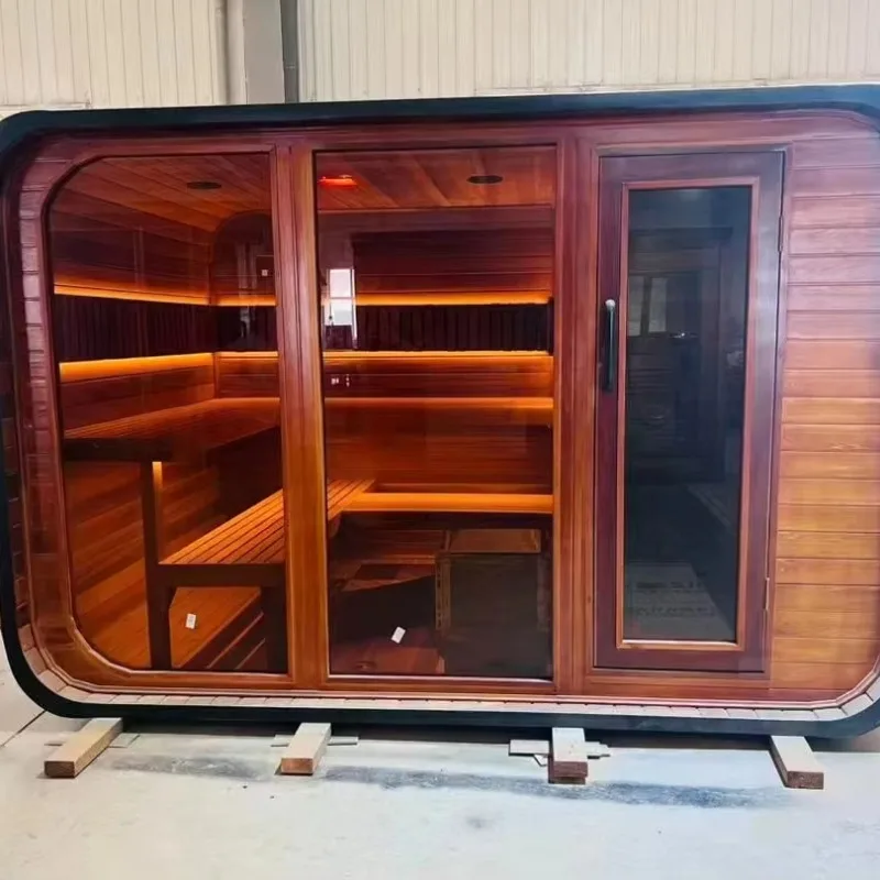 Cheap Price Indoor Factory Direct Supply Wood Burning Infrared Sauna 1 Person Mobile Light Therapy Ozone Sauna Room