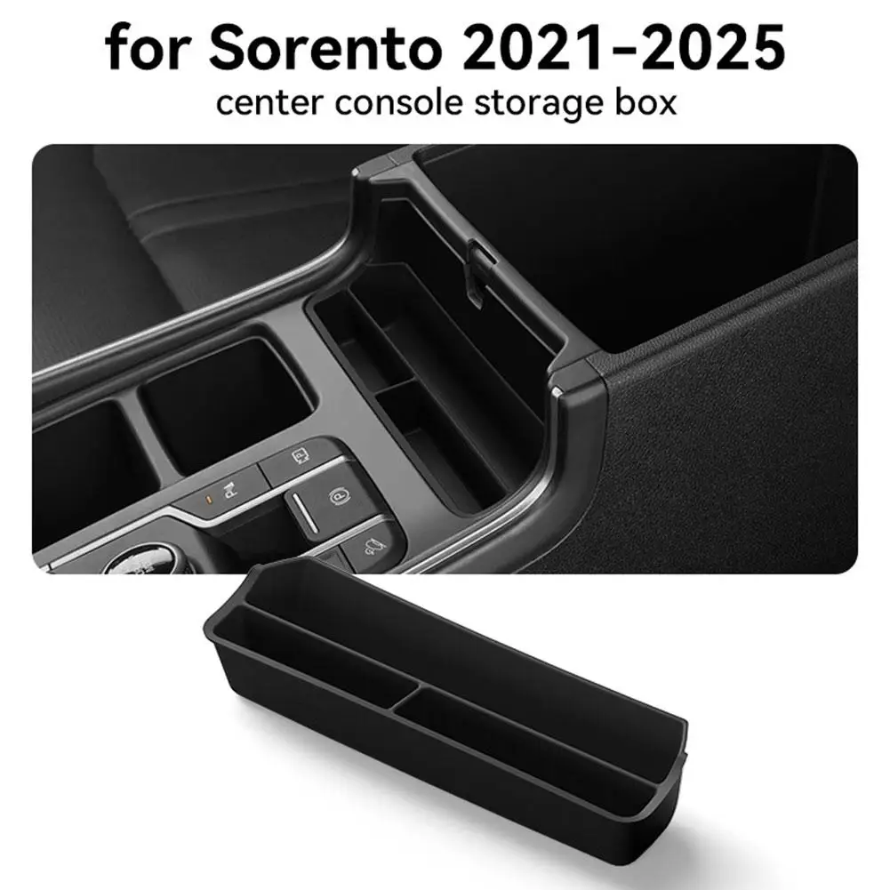 Caixa de apoio de braço de controle central para kia sorento 2021-2025 caixa de armazenamento de silicone antiderrapante organizador de copo de água acessório interior do carro