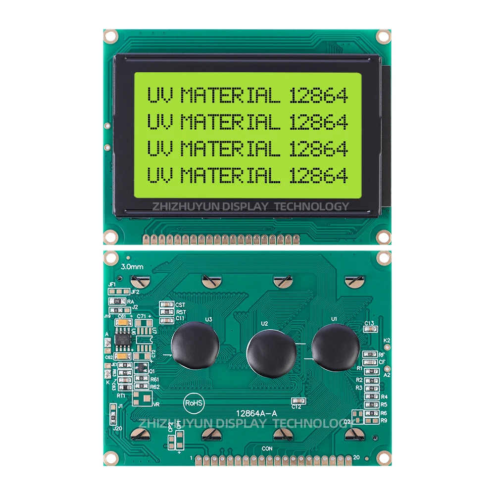 12864a-a Uv Materiaal Lcd-Scherm Met Achtergrondverlichting Nt7108 Controller 128*64 Scherm Module Stn Lcd-Scherm