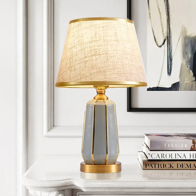 

Керамические торшеры, минималистичные прикроватные тумбочки для гостиной, кабинета, освещение Luminiares, теплый плиссированный тканевый абажур, светодиодные настольные светильники