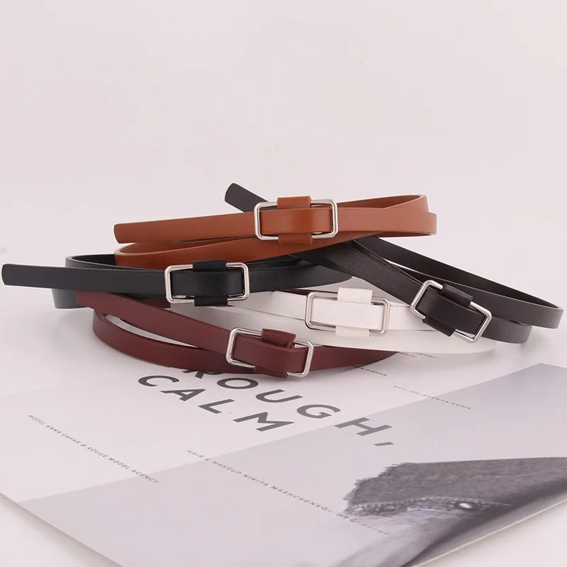 Korean-Style Thin Belt with Knot Detail  Fashionable Minimalist and Versatile for Dresses Waist-Defining and Commuter Looks