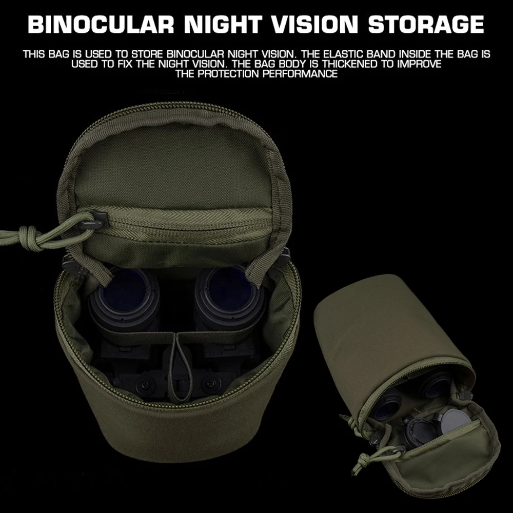 Tactical Night Vision Goggle Storage Pouch NVG Protective Bag Hunting MINI Telescope MOLLE Pack Built-in Battery Bag Shock Paded