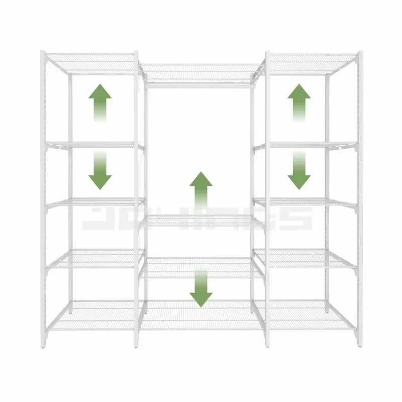Adjustable Metal Plant Stand Multi Tier Wire Shelf with Hanging Rod for Indoor Balcony Garden Pot Storage Rack Home Decor