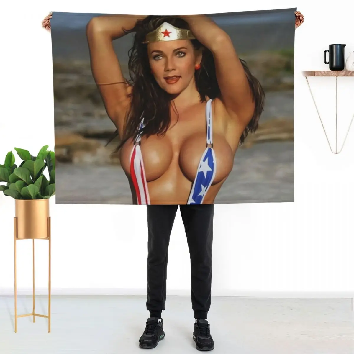 Lynda Carters- Patriotic Bikini Throw Blanket Flannel Weighted Hairys Personalized Gift Thins Luxury Thicken Blankets