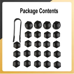 24pcs 17 MM Black Wheel Nut Bolt Trim Studs Cover Cap For Opel For BMW Plastic For Car Wheel 17MM 0.66in Bolts Or Nut
