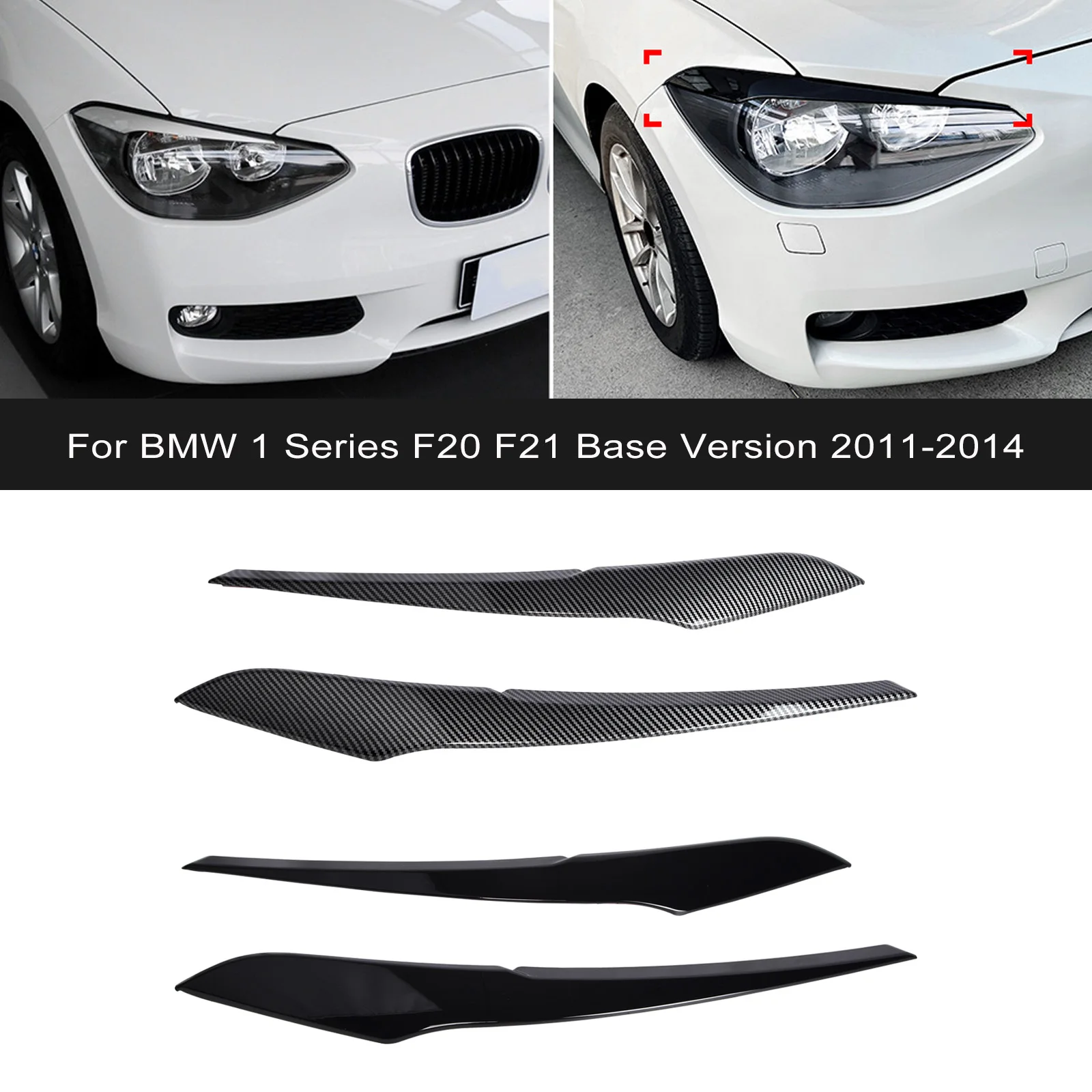 Car Headlight Eyebrow Eyelid Cover Decoration Trim For BMW 1 Series F20 F21 Base Version 2011 2012 2013 2014