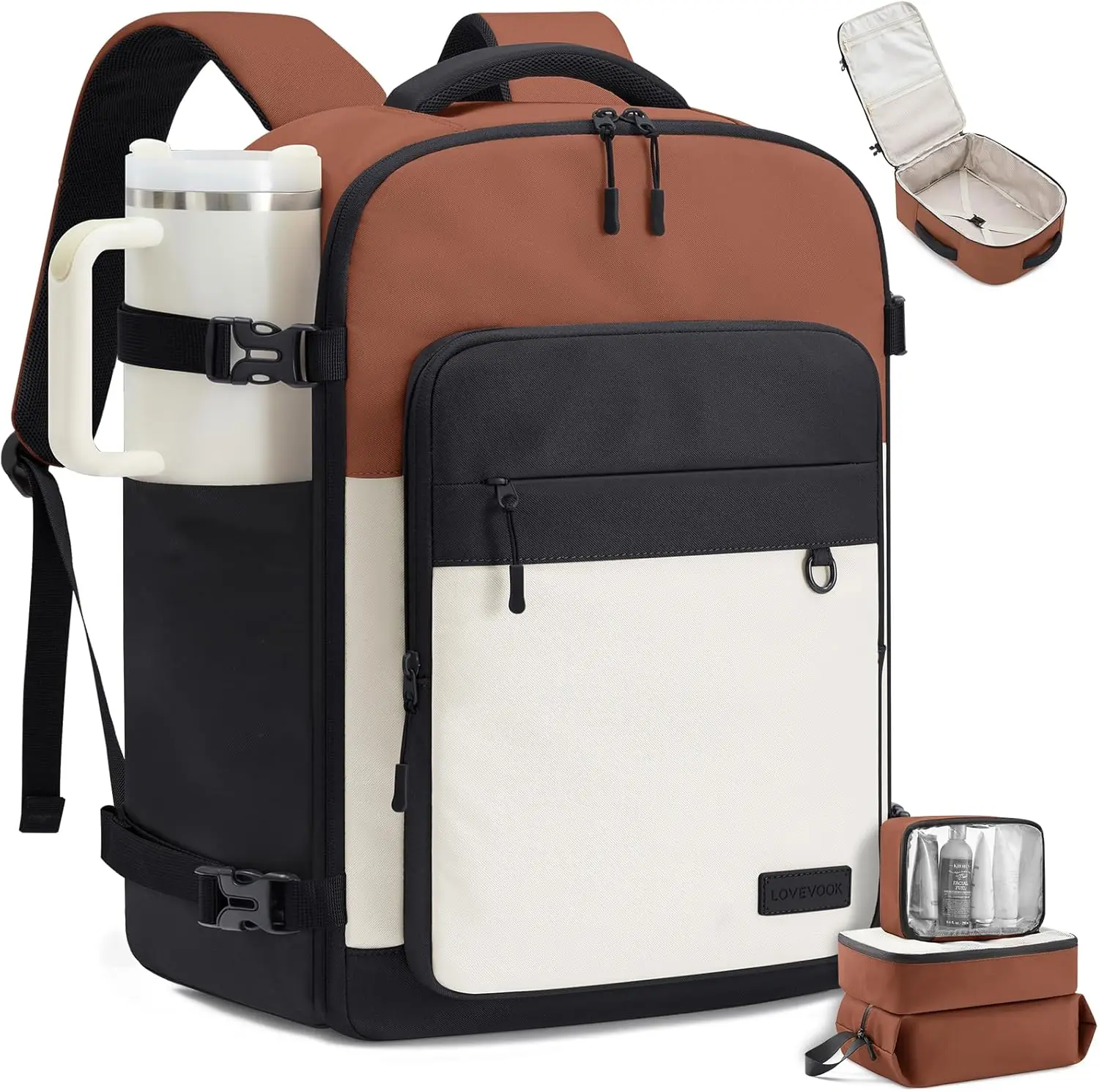 

40L Travel Backpack with 3 Packing Cubes, Airline Approved Waterproof Weekender for Hiking & Casual Use