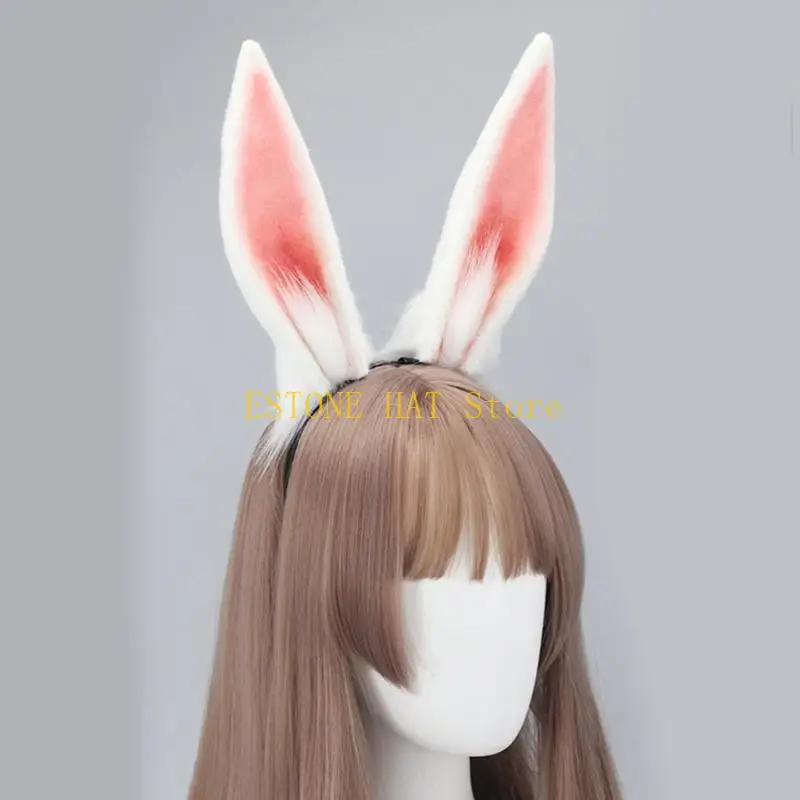 

Plush Bunny Ear Shape Hair Hoop Woman Teenagers Makeup Headband for Easter Halloween Carnivals Cosplay Hair Accessories
