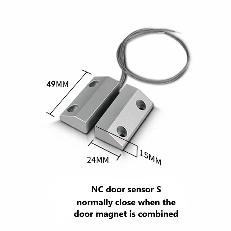 Interruptor magnético de aleación de Zinc NC sin Sensor de puerta, Cable con Cable, Monitor de puerta de ventana, contacto de alarma