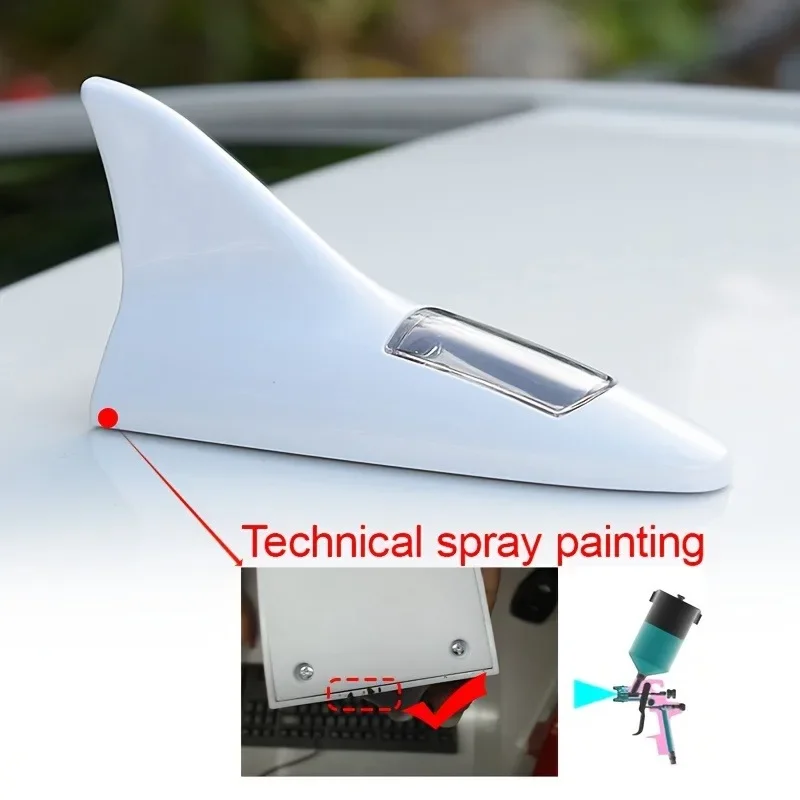 Car Decorative Light Solar Shark Fin Antenna Roof Tail Modified Lights No Battery Replacement Required Anti-Build Antenna Design