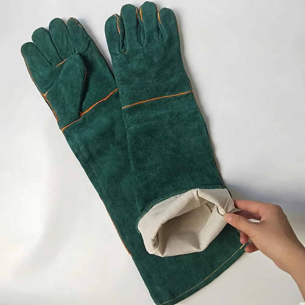 Guantes anti mordeduras y arañazos cuero perros gatos – Brazo largo - imagen 4