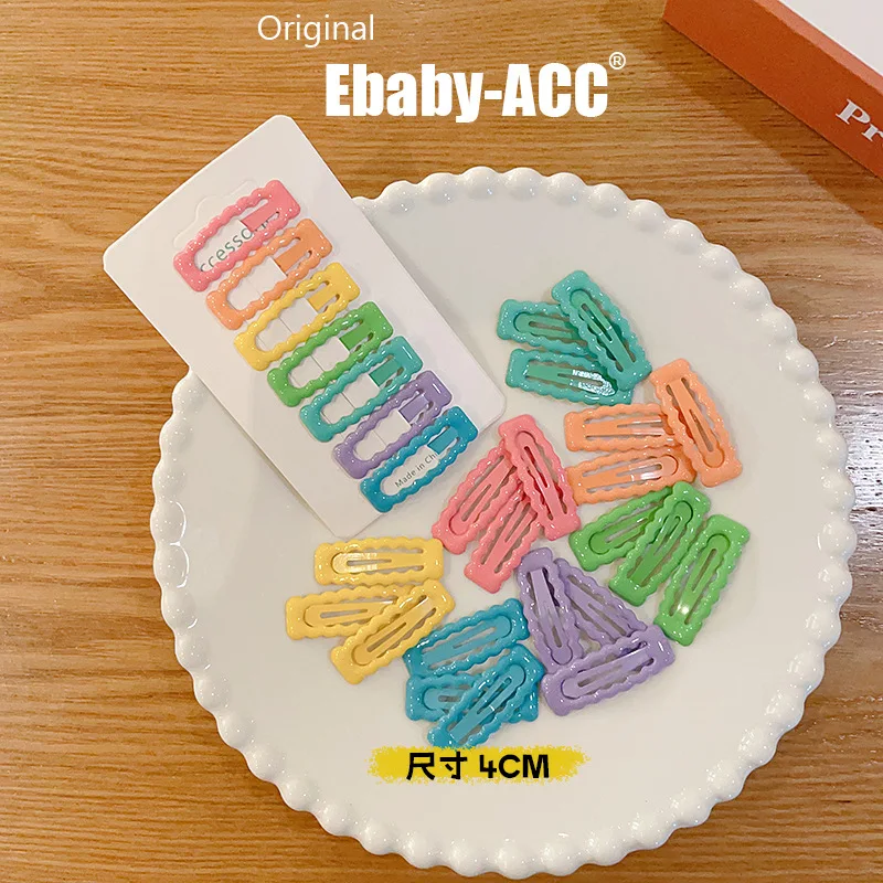 Hair Clips Premium Alloy 4cm Colorful Enamel Clips Hair Friendly Cute Girls Side Flyaways Taming Kids Hair Accessories
