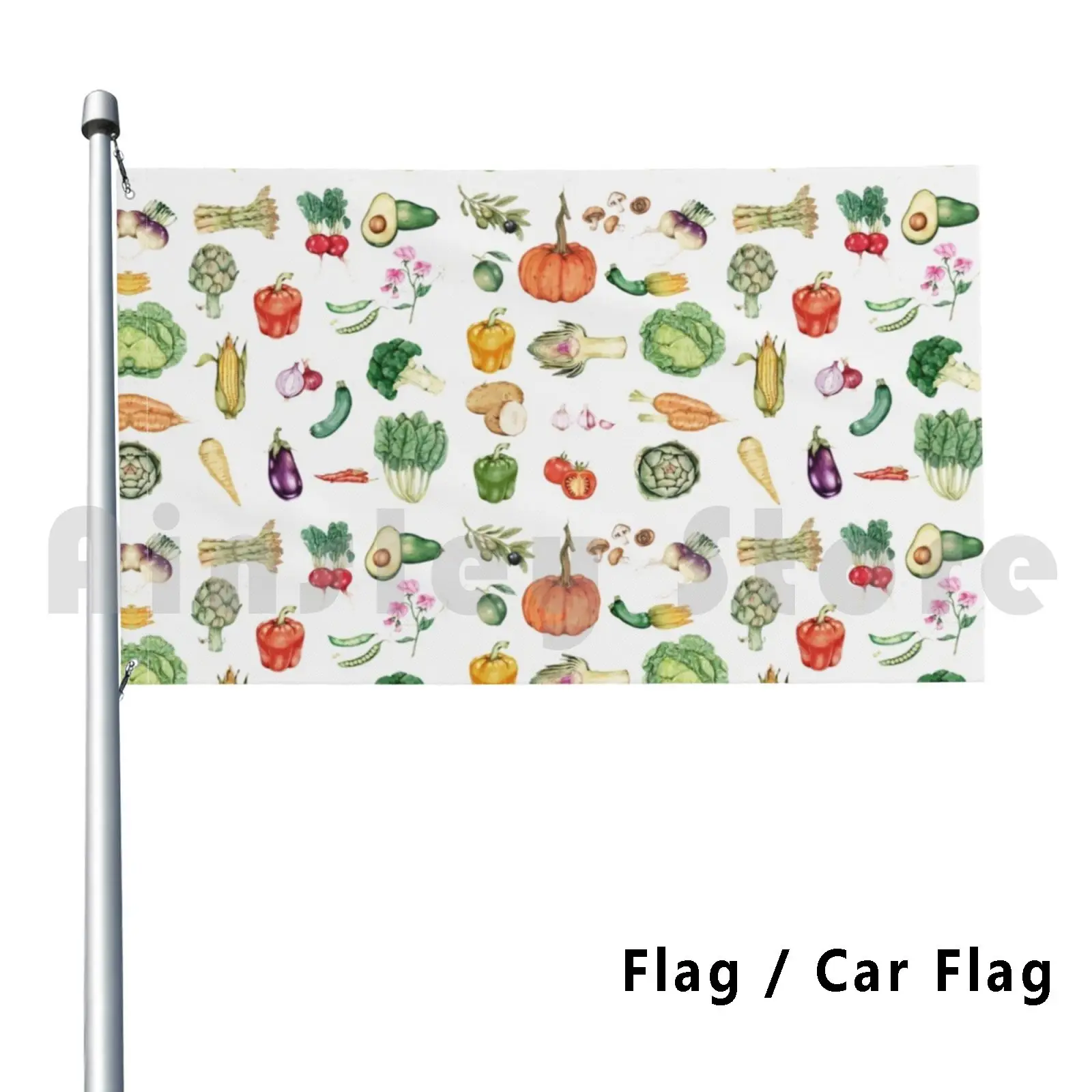 Veggie Patch Flag Car Flag Funny Veggies Garden Gardening Pumpkin Avocado Carrot Tomato Corn