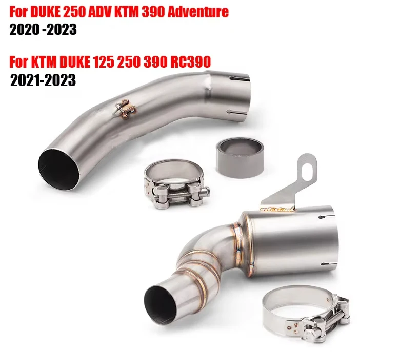 Für DUKE 125 250 390 Abenteuer RC390 2020 - 2023 Motorrad Auspuffanlage Modifizierte Schalldämpfer Moto 51mm Vorne Mitte Link Rohr