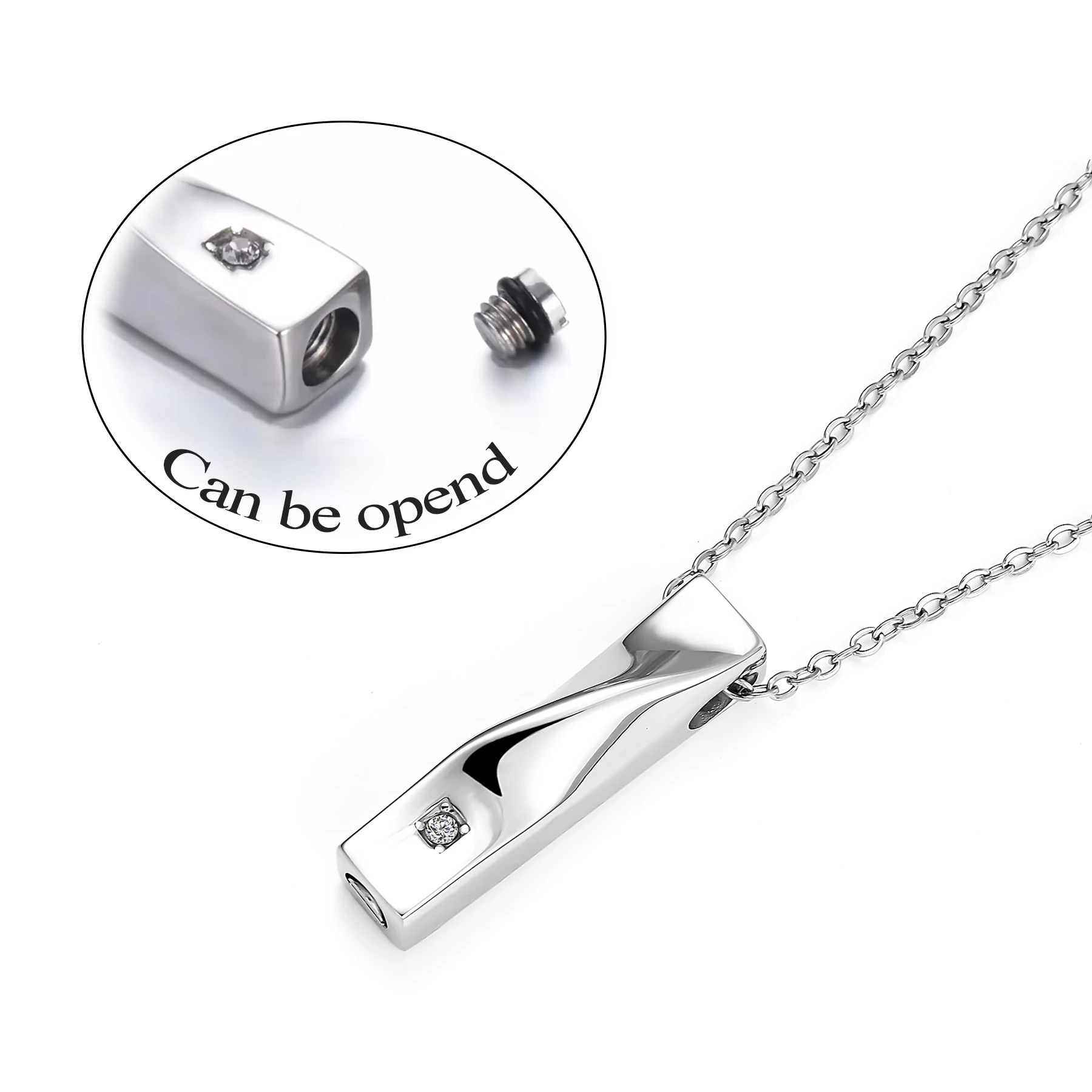 Fashion Twist Urn Necklace for Women Men Memorial Ashes Stainless Steel Keepsake Cremation Jewelry Dropshipping