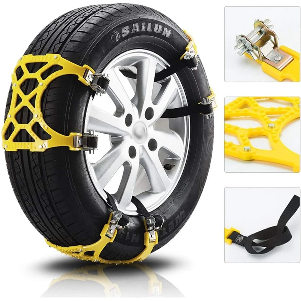 3/6PCS Winter Car Snow Chain Antiskid Car Motorcycle Outdoor Snow Tire Emergency Anti-Skid Tyre Chains Auto Emergency Accessorie