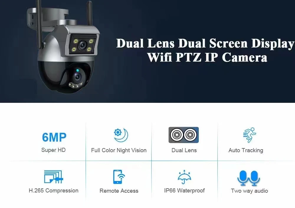 Imagem -03 - App Ptz sem Fio Dual Lens ip Dome Câmera ai Humanoid Detecção Full Color Segurança Cctv Intercom Baby Monitor 2mp 1080p Icam365