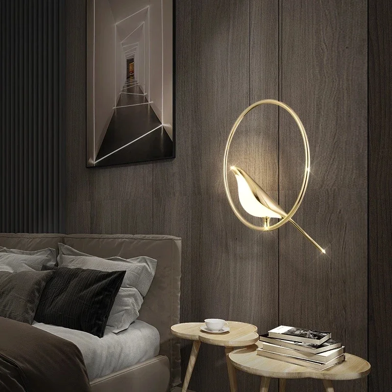 Imagem -05 - Modern Led Gold Magpie Pássaro Teto Lustre para Sala de Jantar Anel de Luz Lâmpada Pingente Iluminação Decorativa Lustre Drop Shipping