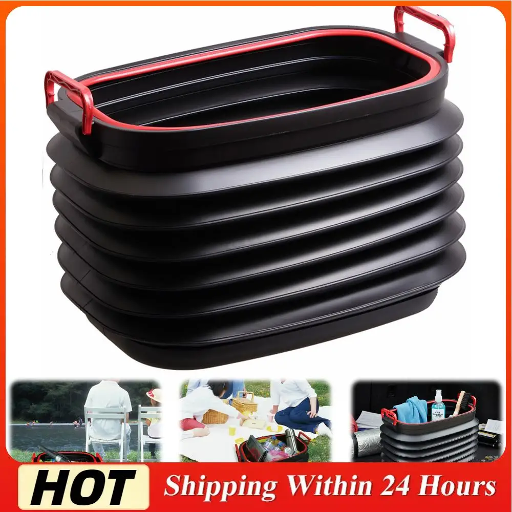 

37L Car Trash Can Multifunctional Storage Bucket Portable Car Trunk Organizer Outdoor Fishing Bucket for Fishing Camping