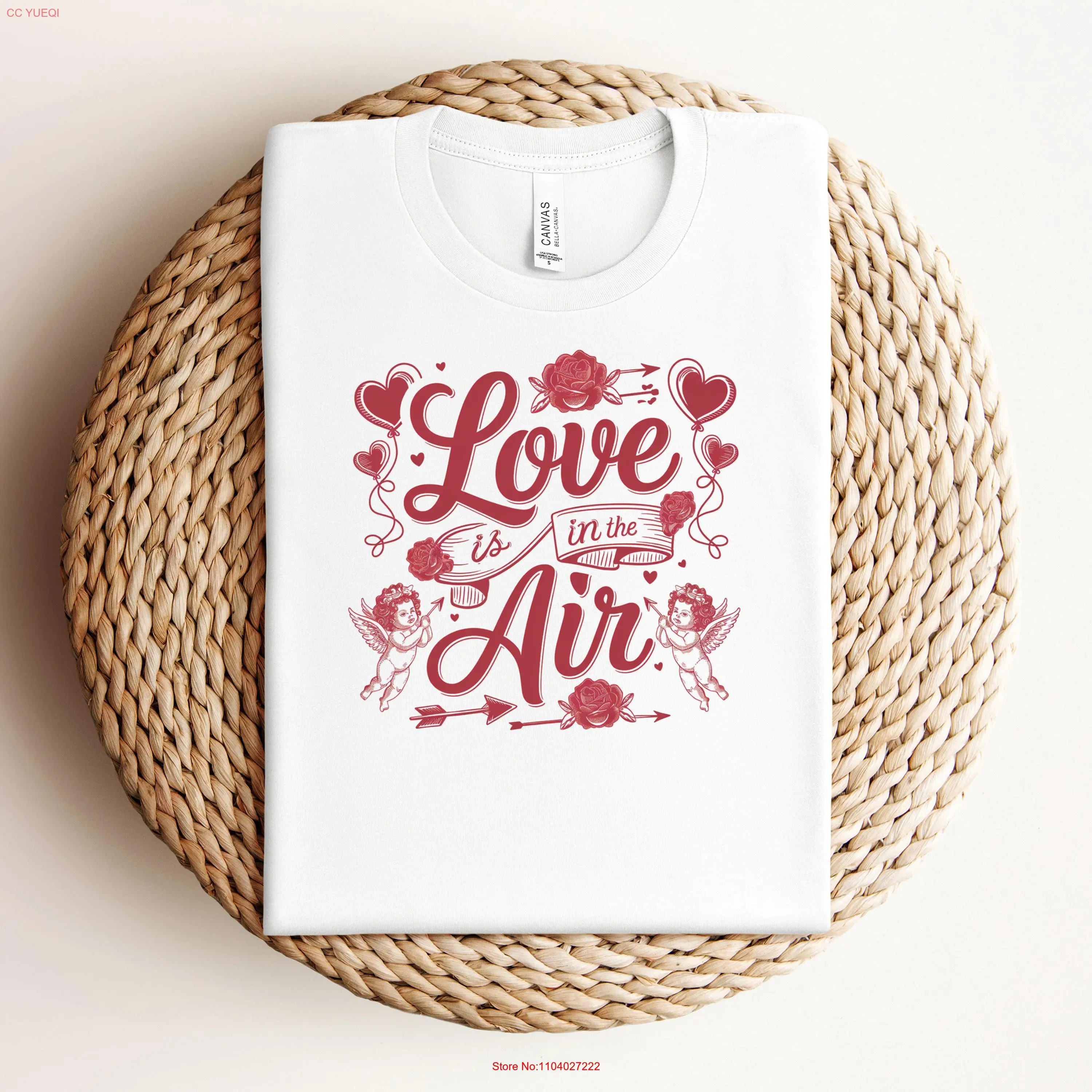 

Футболка Love is in the Air Day Cute Coquette Романтическая рубашкаValentine for Her Spring с длинными или короткими рукавами