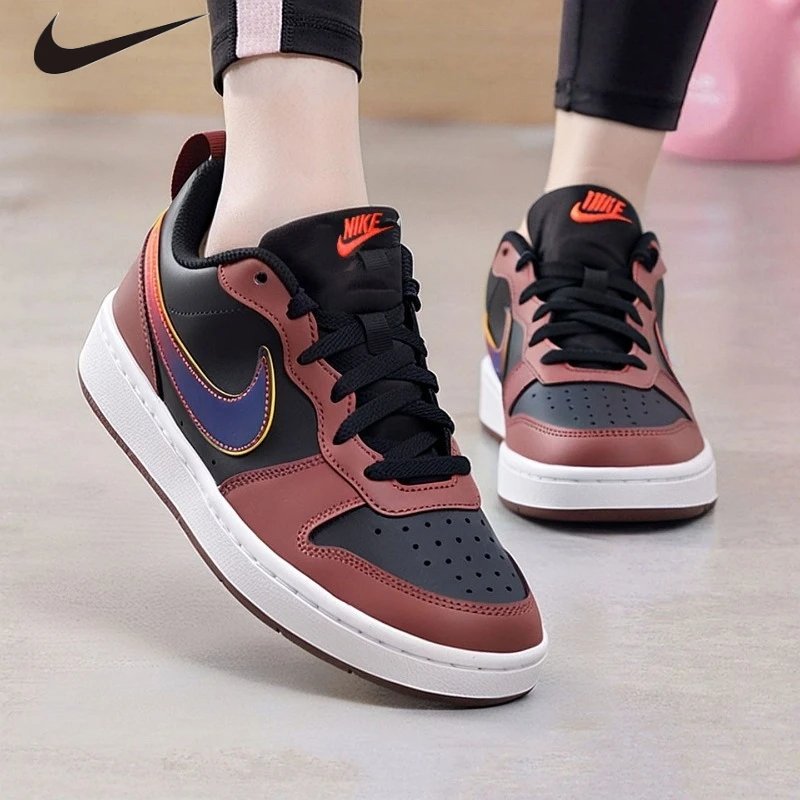 

Nike Court Borough Low Recraft GS Sneakers, Iridescent Gradient Swoosh Light Cushion Retro Casual Shoes for Youth IO6965-002