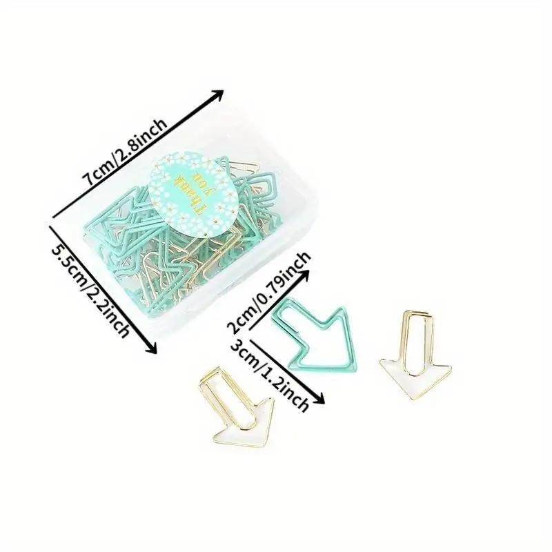 Creative Couple Paper Clips Arrow Heart Shape Love Cute Color Plastic Wrapped Metal Book Marker Stationery Gift