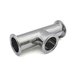 Tri Clamp Sanitary Low Neck Short End Tee 304 Corrosion-Resistant Food Grade for 1.5
