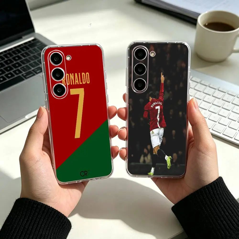 Football For CR7 R-Ronaldo 7   Phone Case For Samsung A71 A55 A51 A52 A35 Cover Transparent Silicone Phone Cover